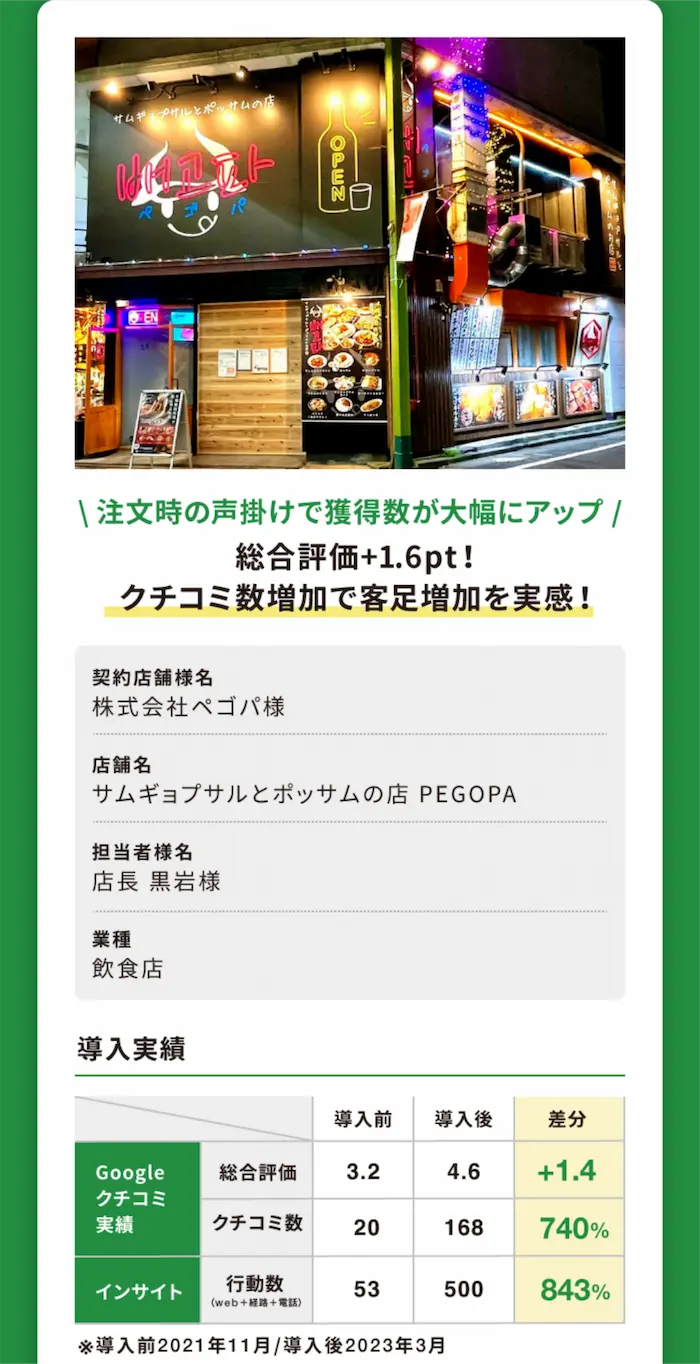 契約導入店舗事例